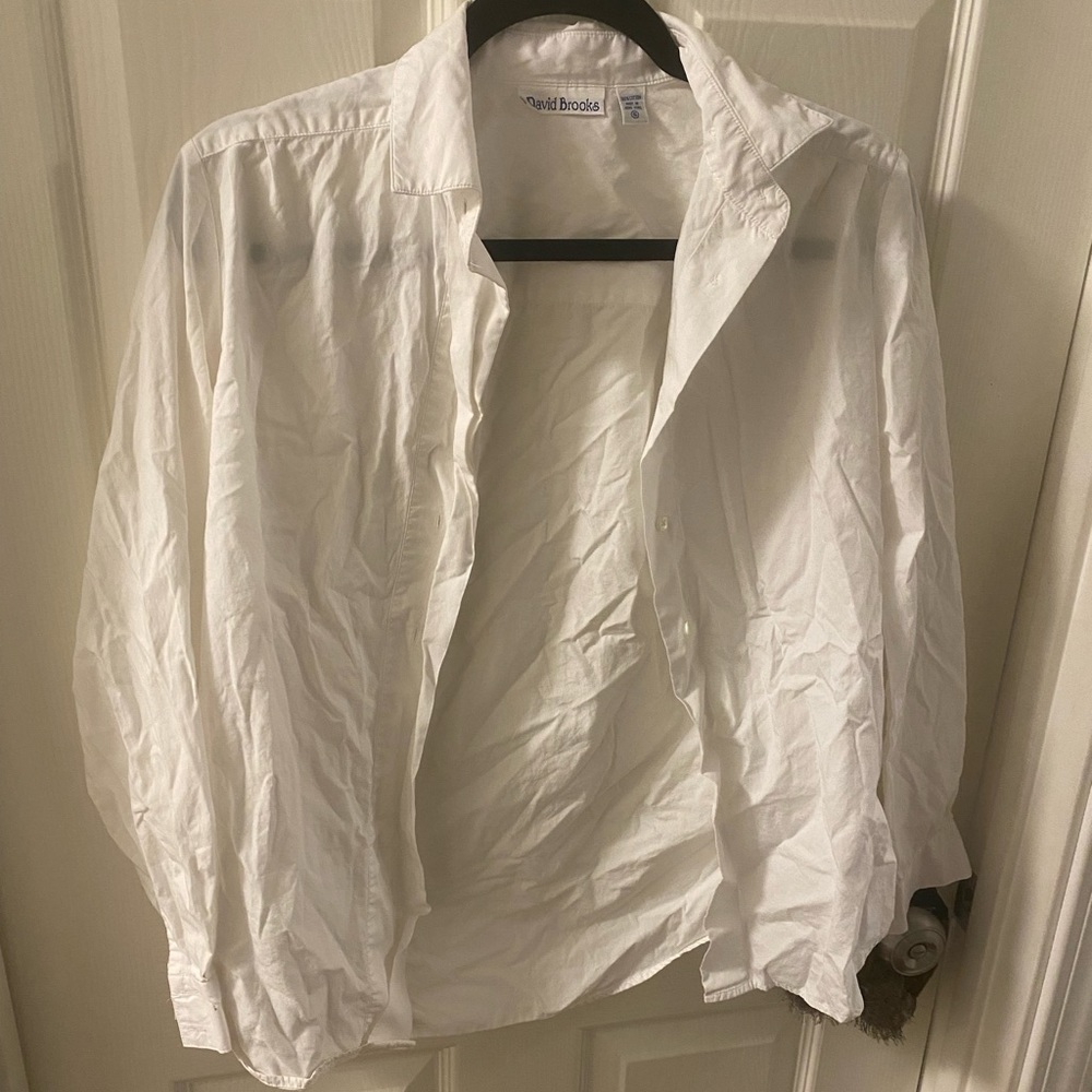 David Brooks White button down shirt
